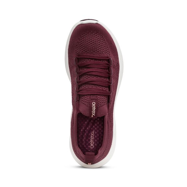 Aetrex Women's Carly Arch Support Sneakers Burgundy Shoes UK 1678-237